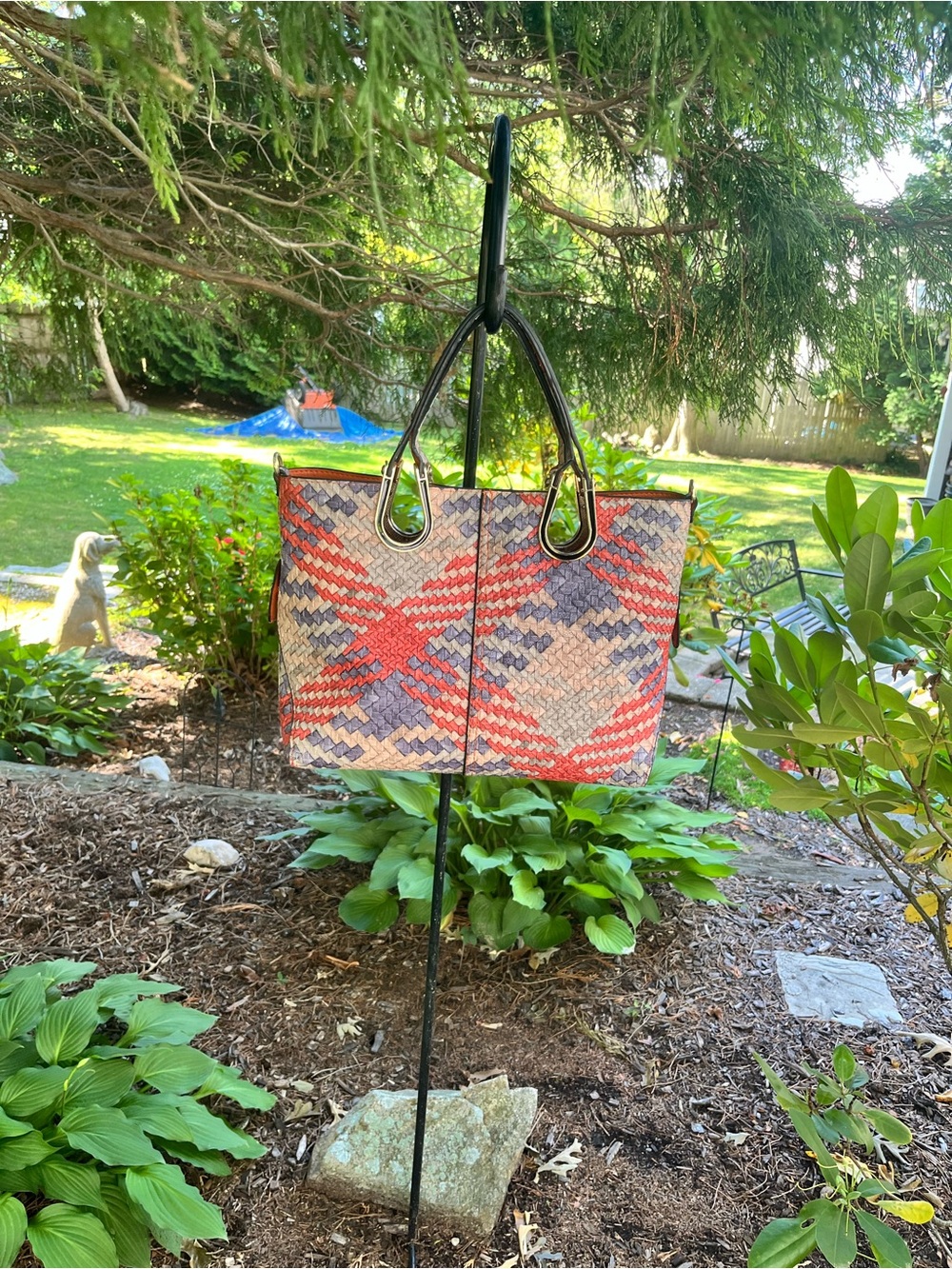 Empire Woven Faux Leather Purse with Removable Inside Crossbody